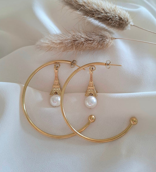 Naïa/Boucles d'oreilles Tour Eiffel - Larivieradoree 
