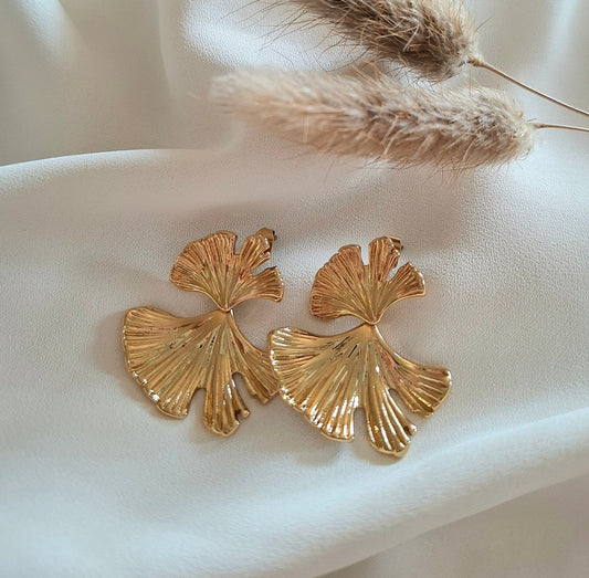 Maureen/boucles d'oreilles feuilles - Larivieradoree 