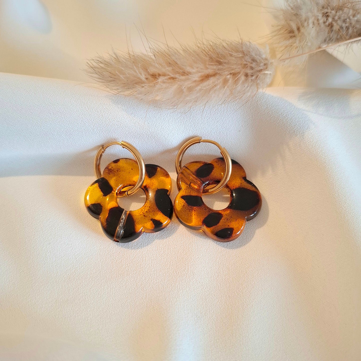 Boucles d'oreilles fleurs léopard Faustine