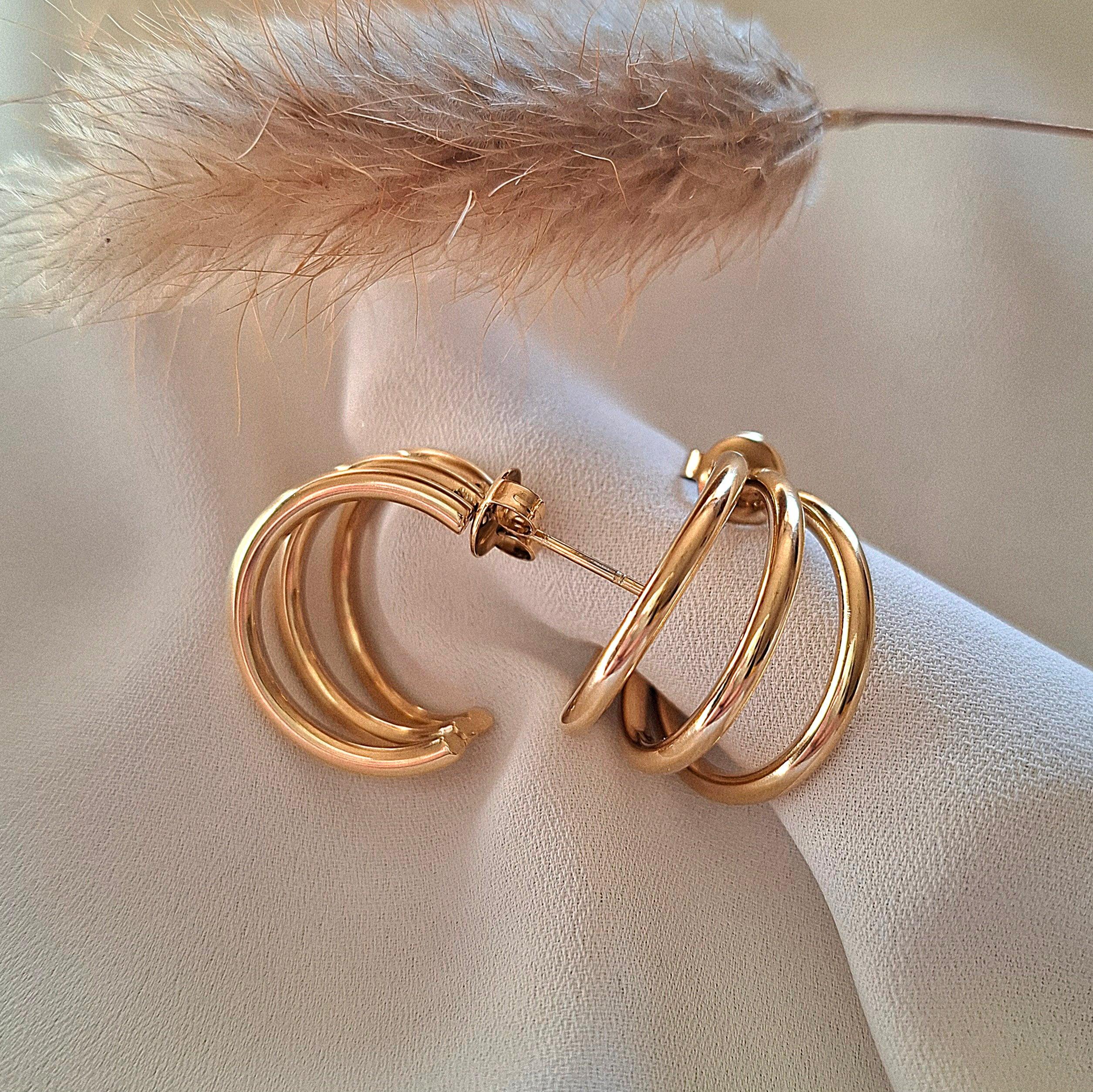 Nellie, boucles d'oreilles créoles - Larivieradoree 