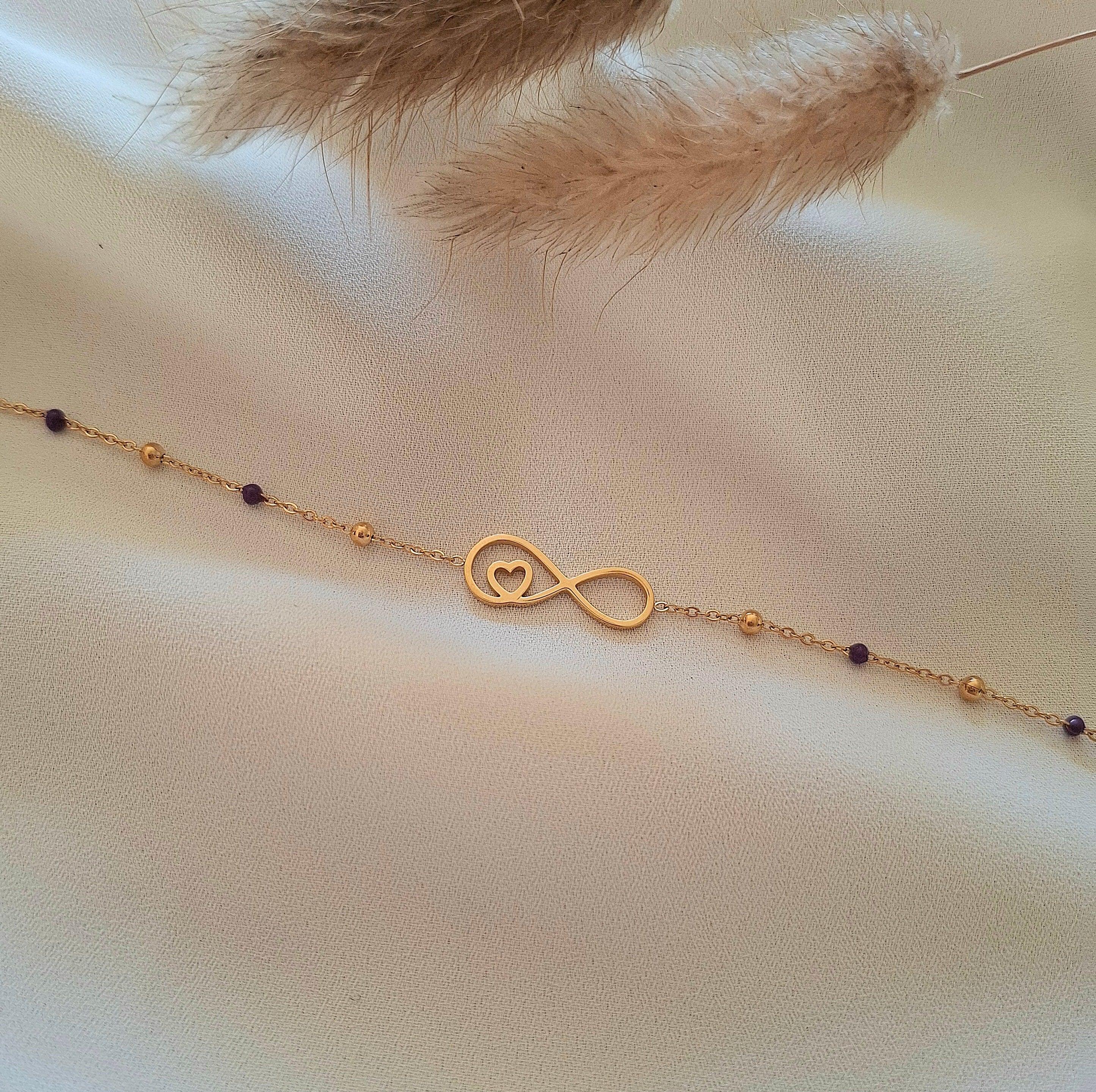 Lyana, bracelet infini et coeur - Larivieradoree 