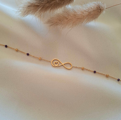 Lyana, bracelet infini et coeur