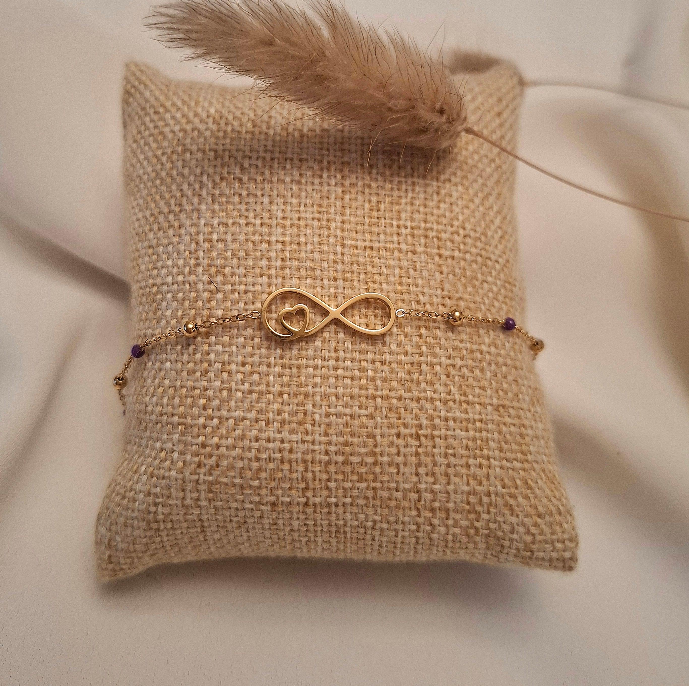 Lyana, bracelet infini et coeur - Larivieradoree 
