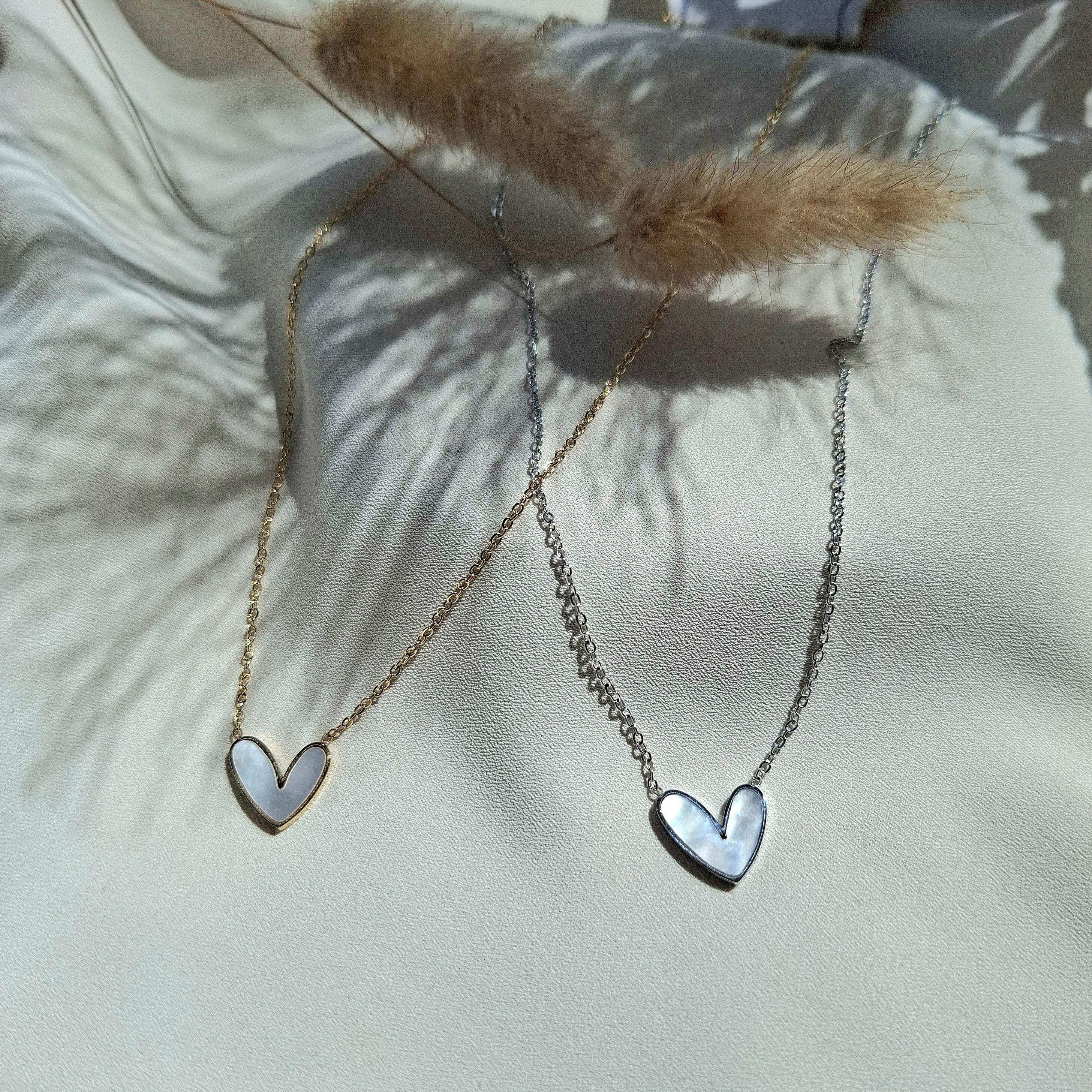 Collier Cœur nacré - Larivieradoree 