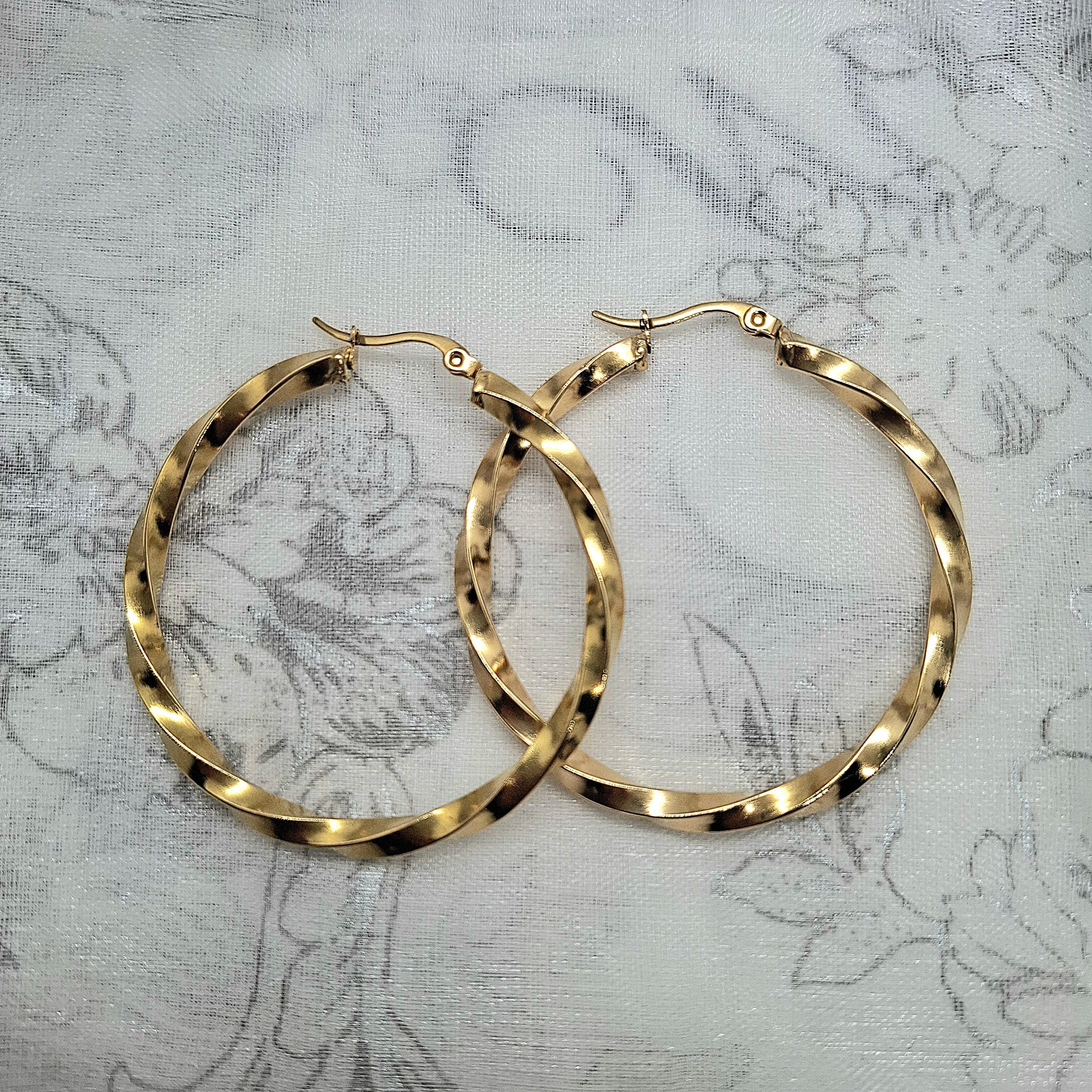 Créoles torsadées acier inoxydable Kythana