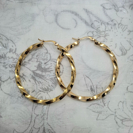 Créoles torsadées acier inoxydable Kythana